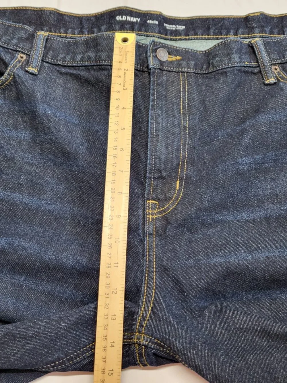 Old Navy Jeans Built in Tough Men 48X25 {Tag48X30) Original Tapered Hems Altered